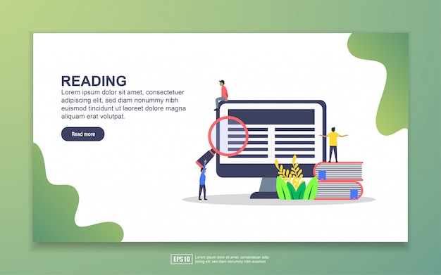 Vector landingspagina sjabloon van reading