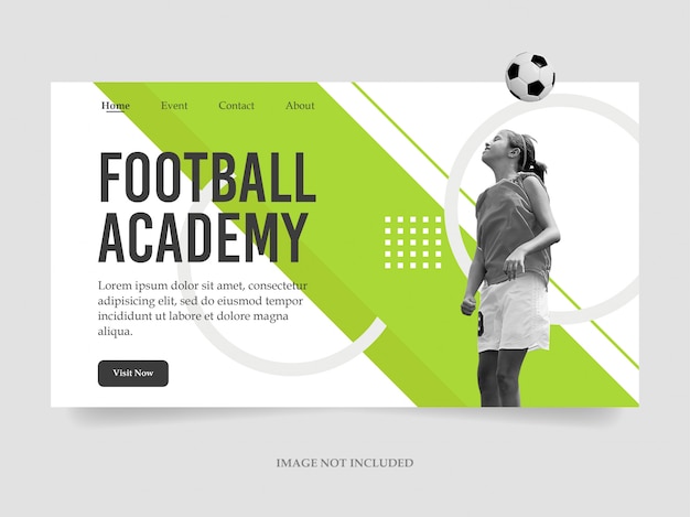 Vector landingspagina sjabloon voetbalacademie