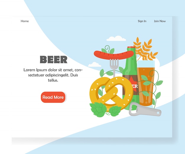 Landingspagina sjabloon voor bierfestival website