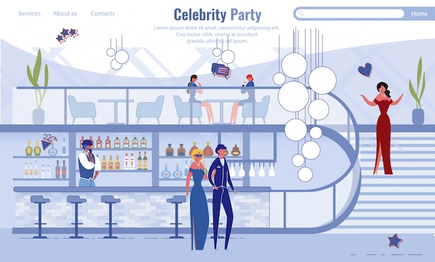 Landingspagina van de Celebrity Party Organization Service