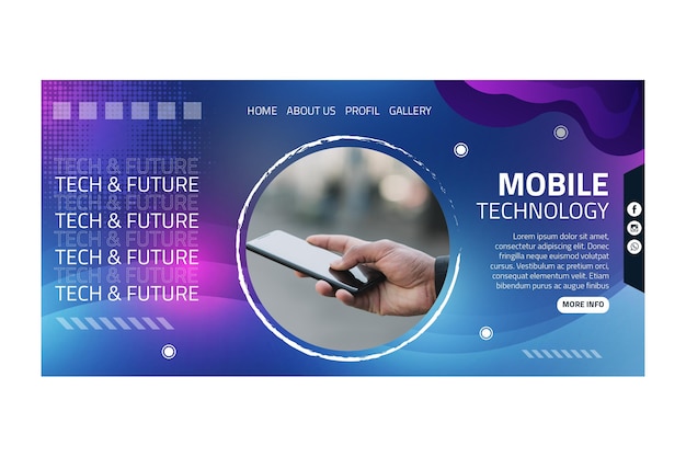 Landingspagina voor mobiele technologie