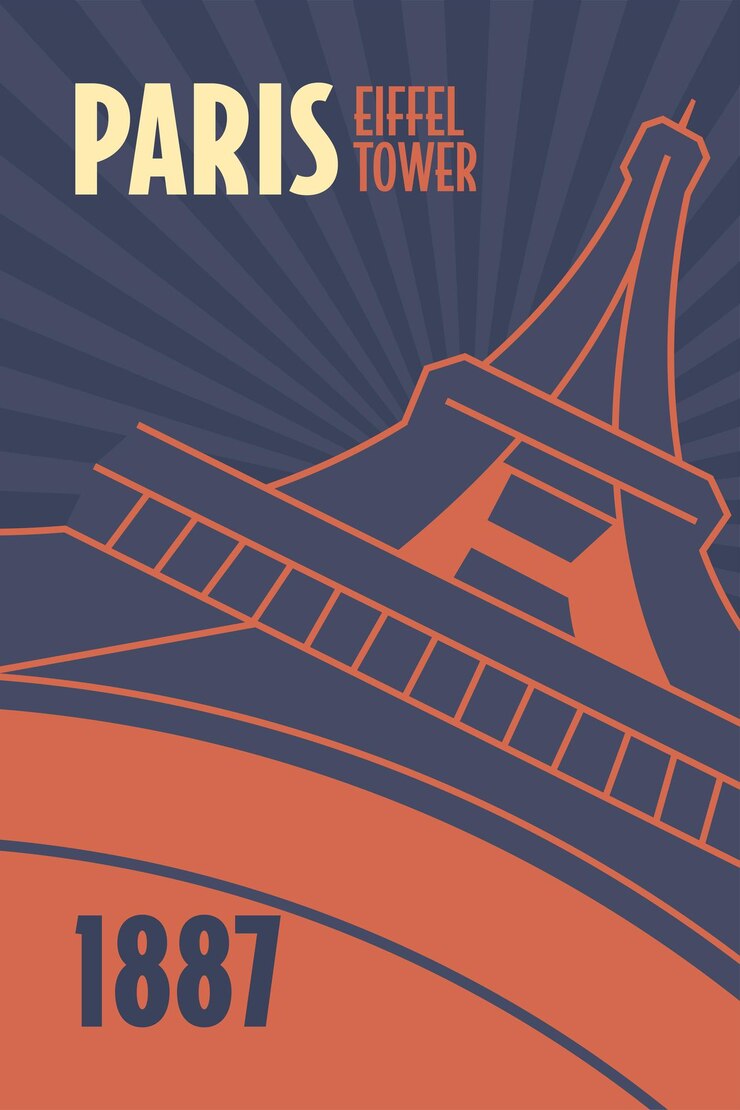 Vector landmarks eiffel tower paris