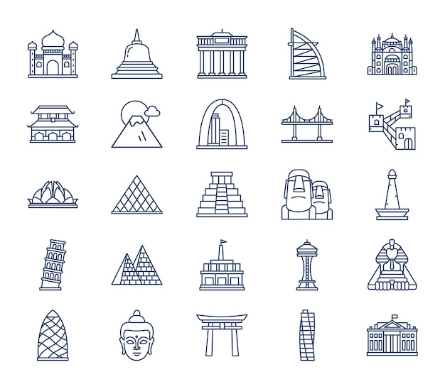 Landmarks icon set