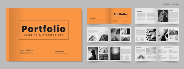 Vector landscape architecture portfolio layout building technology template