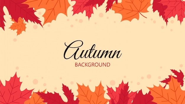 Landscape autumn leaves background wallpaper.