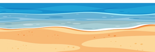 Vector landscape background with blue sea