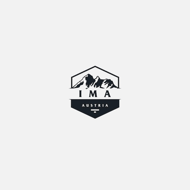 Landscape badges logo mountain hexagonal