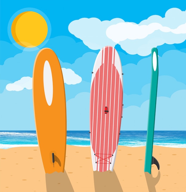 Landscape of beach surfboard