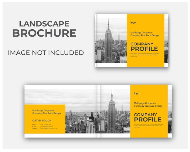 Vector landscape brochure template,  annual report and company profile minimal brochure design