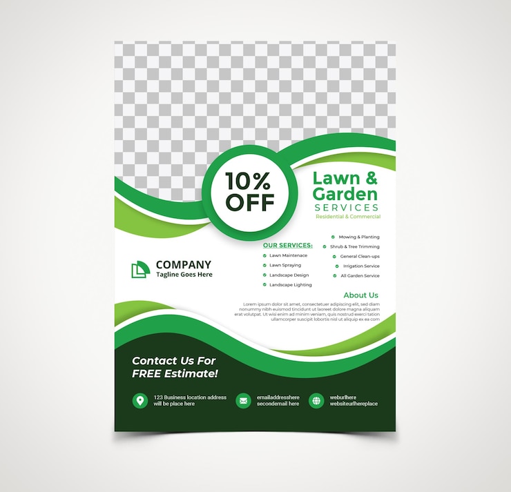 Vector landscape business flyer template design