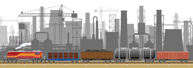 Landscape of Cargo Rail Transportation With Plant