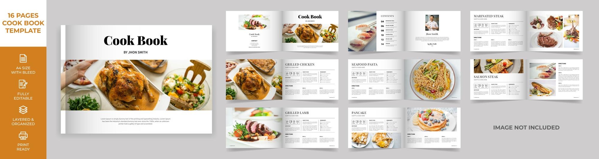 Photo Book Template: Modern Recipes - FREE Cookbook Template