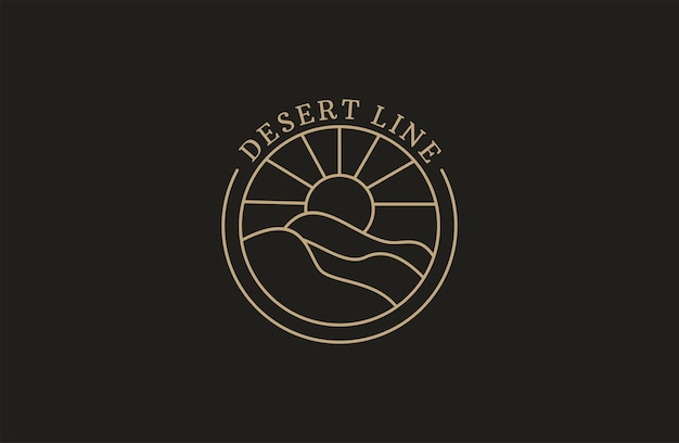 landscape desert line logo vector icon symbol graphic design illustration