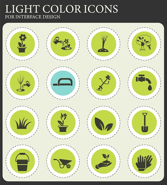 Landscape design icon set