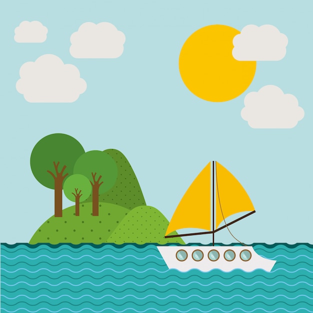 Landscape design, vector illustration.