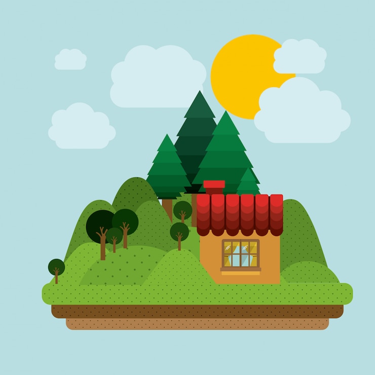 Vector landscape design, vector illustration.
