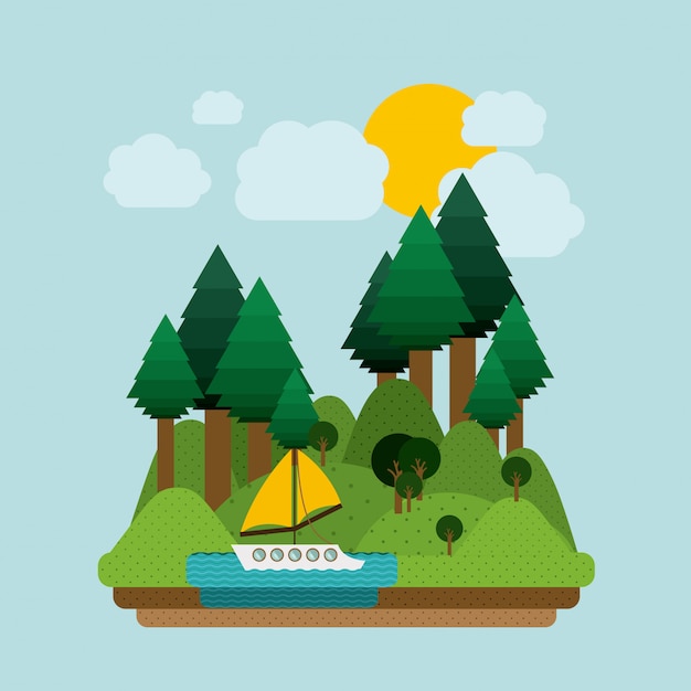 Landscape design, vector illustration