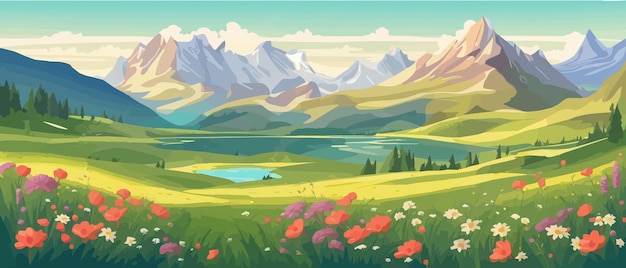 Vector the landscape in different places is rich and magnificent vector background illustration panorama of