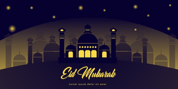 Vector landscape eid mubarak temple