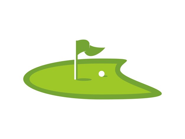 Landscape golf logo design vector illustration