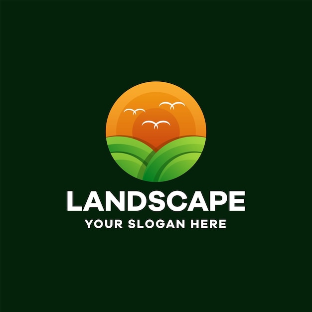 Landscape gradient colorful logo design