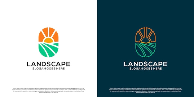 Landscape logo design premium