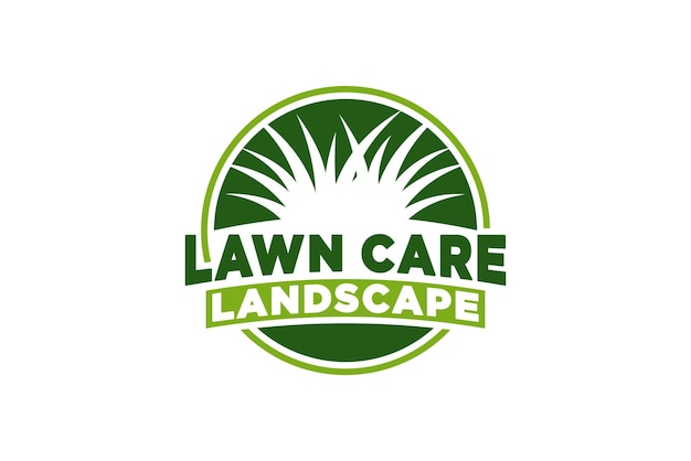 Vector landscape logo for lawn or gardening business organization or website