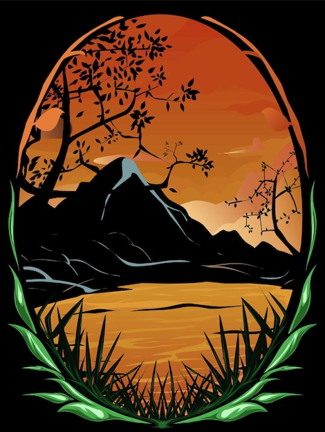 landscape mountain lake and trees