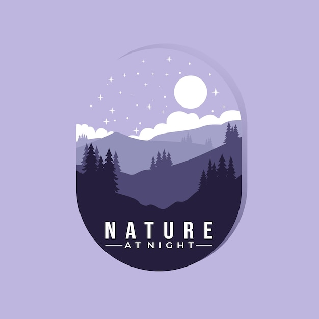 landscape outdoor badge vector template creative nature graphic logo illustration