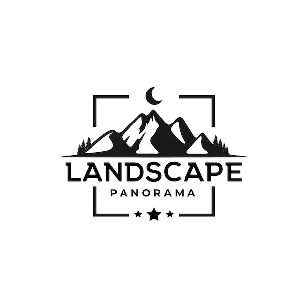 풍경 파노라마 산 로고