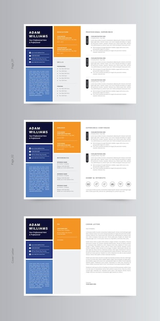 Landscape Resume or CV and Cover Letter Template