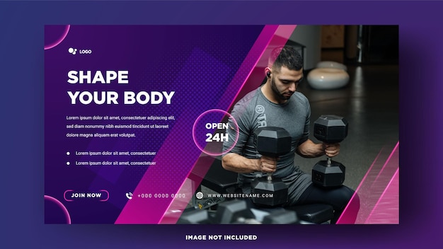 Landscape social media templates mens gym fitness