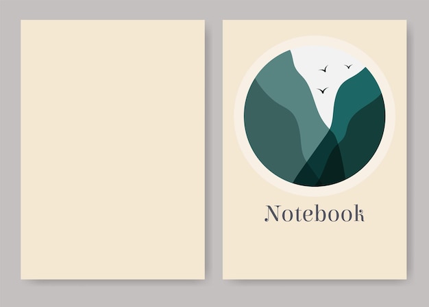 Vector landscape templates for cover pages, notebooks.