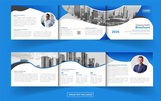 Landscape trifold business brochure design template