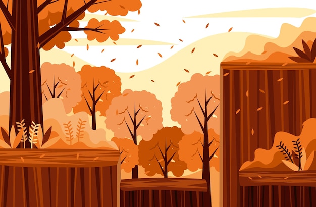 Vector landscape vector wallpaper spring or autumn background