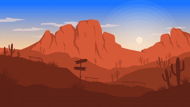 Vector landscape wallpaper in flat design