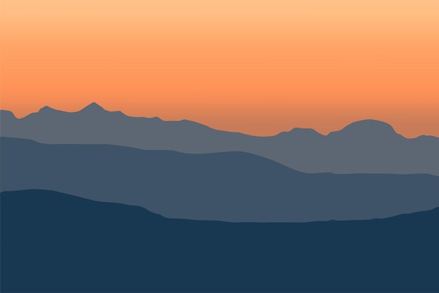 Vector landscape with mountains vector illustration in flat style