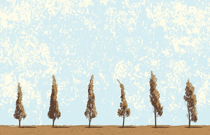 Vector landscape with trees