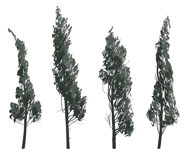 Vector landscape with trees