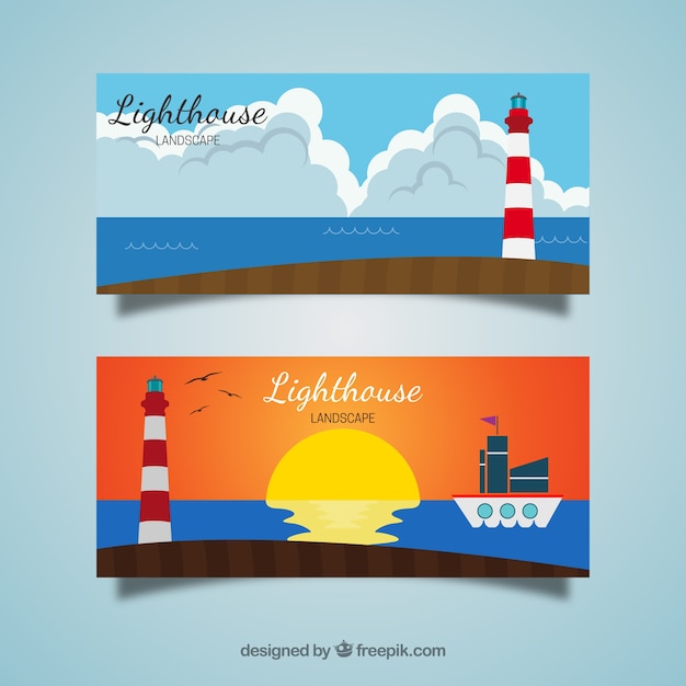 Landscapes with lighthouse