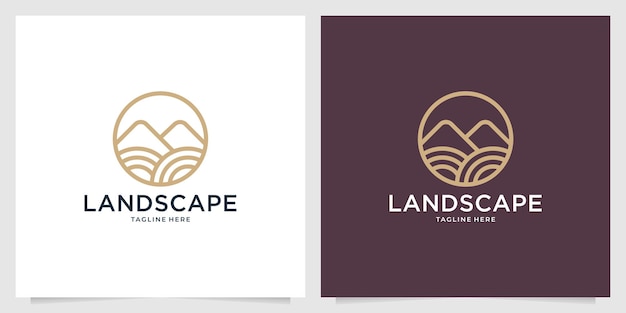 Landschap berg logo ontwerp