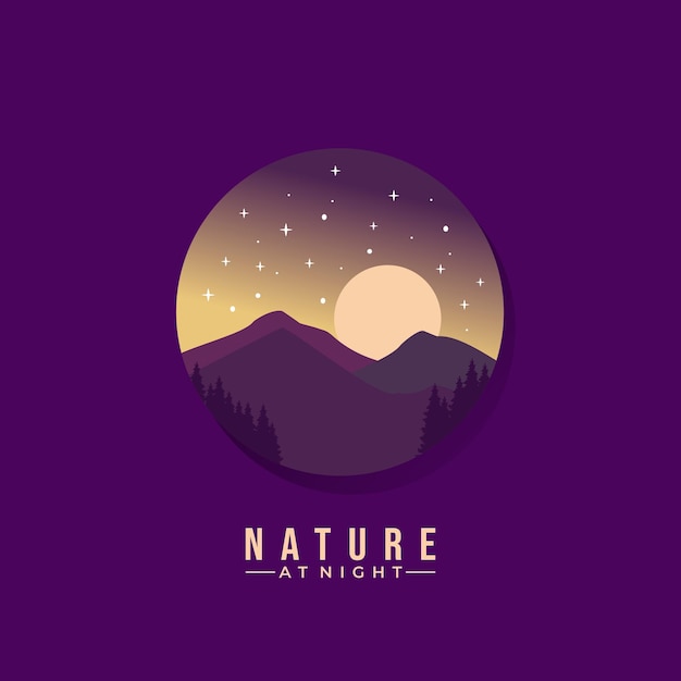 landschap buiten badge vector sjabloon creatieve natuur grafische logo illustratie