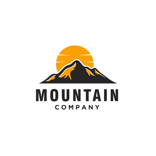 Landschap Hills Mountain Vector logo ontwerp