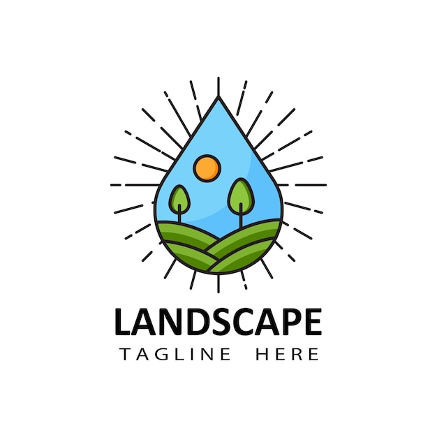 Landschap logo sjabloonontwerp