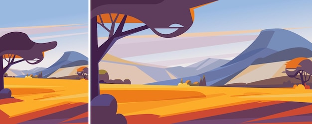 Landschap vector art gratis