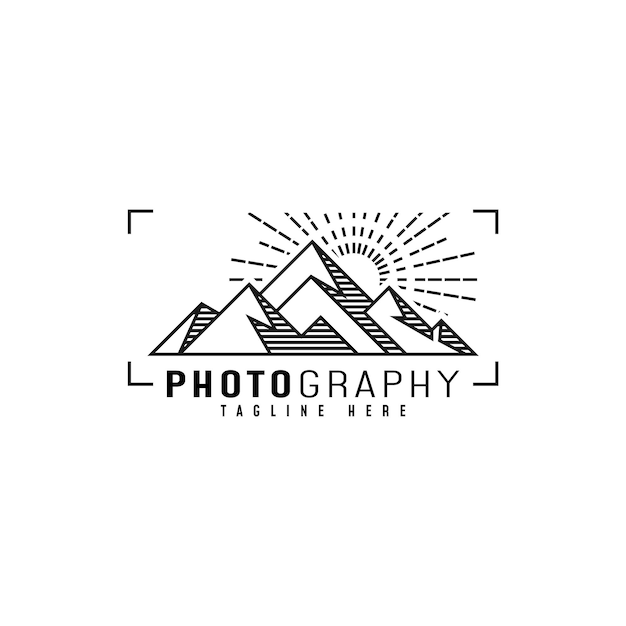 Landschapsfotografie logo ontwerp illustratie