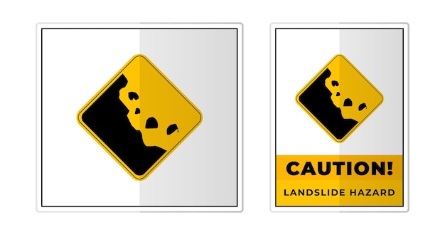 Vector landslide hazard sign label symbol icon vector illustration