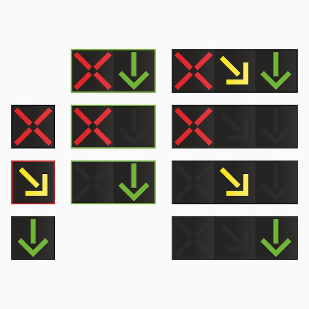 Premium Vector Lane control lights