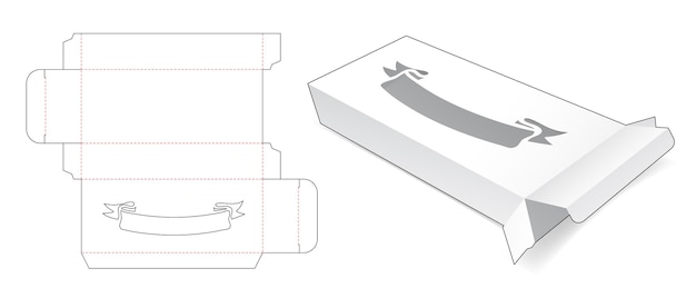 Lange doos met lintvenster gestanst sjabloon