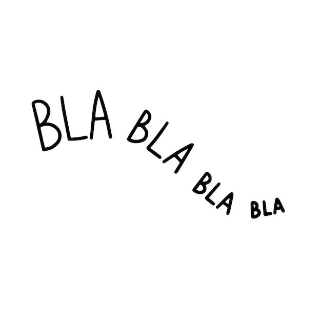 Lange gebogen zin bla bla bla Vector tekst illustratie geïsoleerd op een witte achtergrond
